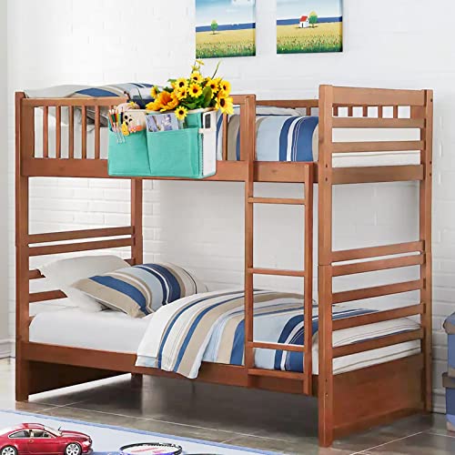 Bedside Caddy Bedside Storage Organizer Hanging Bunk Bed Dorm Room with Side Pockets for Water Bottles, Books, Cell Phones, Headphones 2 Pack (Light Blue) - color: 2Pack Light Blue