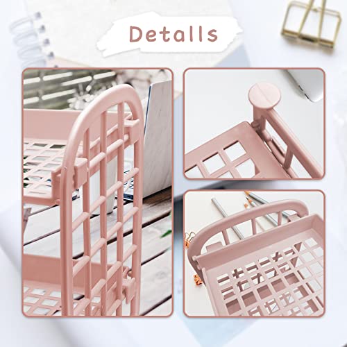 UnnFiko 2-Layers Table Shelf Organizer, Adjustable Plastic Storage Rack Shelf Square Basket Desk Stand Table Storage Organizer Shelves (Green) - color: Green