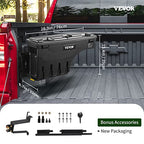 VEVOR Truck Bed Storage Box, Lockable Lid, Waterproof ABS Wheel Well Tool Box 6.6 Gal/20 L, Compatible with Chevrolet Silverado 1500 GMC Sierra 1500 2019-2020, Driver Side, Black - size: Driver Side, style: Chevrolet Silverado