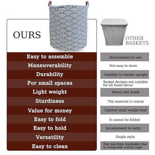 Waterproof Laundry Hamper Collapsible Laundry Basket Leather Handle Laundry Bag Large Clothes Storage Toy Organization for Bathroom Bedroom Laundryroom College Dorms (951-Satisfied laundry hampers) - color: 951-Satisfied laundry hampers