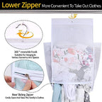 Hanging Collapsible Breathable Mesh Laundry Hamper, White, 24 x 14.2 x 7.5 in - color: White