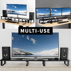 VIVO 55 inch Extra Long Monitor Stand, Wood & Steel Desktop Riser, Multi Screen, TV, Keyboard, Laptop, Ergonomic Desk and Tabletop Organizer, Black, STAND-V000D5