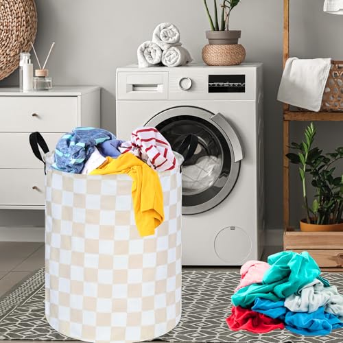 MAIZMZ Girls Laundry Basket Foldable Home Storage Basket Kids Hamper,Toy Box Canvas Organizer Bins for Home/Dorm/Kitchen/Pet/Office/Closet/Shelf/Gift Baskets - color: Beige