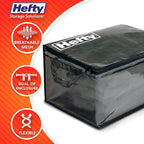 Hefty Large Flexible Tote with Breathable Mesh, Double Zipper, 2 Handles – Ideal for Moving or Clothes & Apparel Storage, Alternative to Plastic Bin, Organizer or Container – 2 Pack - size: 11 Gal - Standard