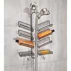 iDesign Verona Metal Hanging Bathroom Caddy for Handheld Shower Hose, Extra Space for Shampoo, Conditioner, Soap, Razors, Loofahs, Towels, 25" x 14" x 4", Bronze - color: Bronze