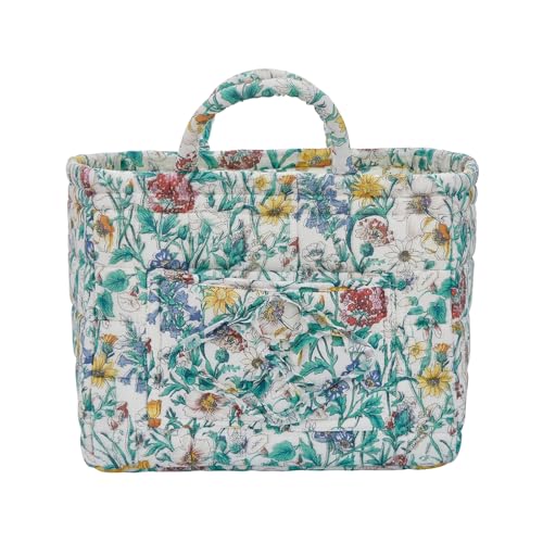 Quilted Laundry Basket with Handles, Aesthetic Collapsible Fabric Storage Basket for Clothes, Diapers & Toys - Multi-Purpose Boho Organizer Tote for Car, Home & Picnic (J) - color: J