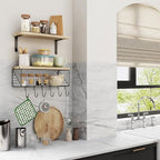 Fixwal Bathroom Floating Shelves Over Toilet Wall Shelves Set with Towel Storage Rack for Bathroom Organization & Wall Decor(Rustic Brown)