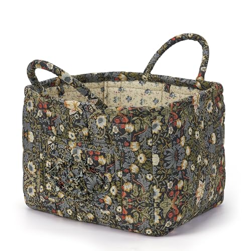 Floral Fabric Storage Basket Car Interior Storage Basket Underwear Sundries Laundry Baskets Supplies Home Organizer Bag (style 5) - color: style 5