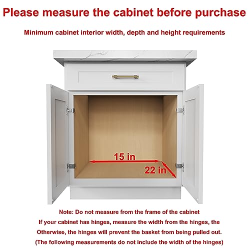 Sikarou Pull Out Cabinet Organizer,Heavy-Duty Slide Out Shelf, Wood and Wire Basket, Pull Out Drawer for for Kitchen Under Sink Space, Pantry, Bathroom, 2 Tie 14 * 21 in - size: 2-TIE 14*21 WM