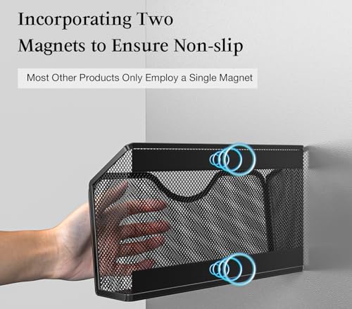 JANE EYRE Magnetic File Holder - 3PCS File Paper Mail Organizer No Drilling Magazine Paper Document Holder/Magnetic Hanging File Organizer for File Cabinets, Office, Whiteboard, BLACK - color: BLACK