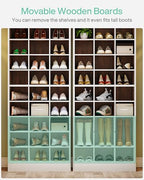Tribesigns 10-Tier Shoe Storage Cabinet, White and Brown Wooden Shoe Rack with 30 Cubbies, Freestanding Tall Entryway Shoe Organizer for Closet, Entryway, Living Room - color: White & Brown