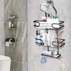 Shower Caddy Hanging, Shower Caddy Hanging Bathroom Shower Organizer, Long Bathroom Shower Organizer Hanger Rack with Hooks,Soap Holder - size: Bathroom Organizer 1
