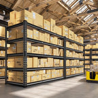 REIBII 48" W Garage Shelving 3080LBS Storage Shelves 5 Tier Industrial Shelving Adjustable Metal Storage Shelves for Garage, Basement, Warehouse, Commercial, Easy Assemble, 48" W x 72" H x 24" D - size: 48" W x 72" H x 24" D