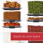 Rubbermaid Brilliance Plastic Food Storage Pantry Baking Set, 3 Containers with Lids (6 Pieces Total), BPA-Free, Clear - size: Assorted Sizes (6-Piece)