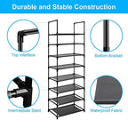 8 Tier Metal Sturdy Shoe Rack for Entryway/Closet, Stores 16-20 Pairs of Shoes, Multi-use Shelf Organizer for Space Saving Storage - size: 8 Tier