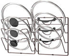 Simple Houseware Cabinet Door/Wall Mount Pot Lid Organizer Rack, Bronze - 2 Pack - color: Bronze