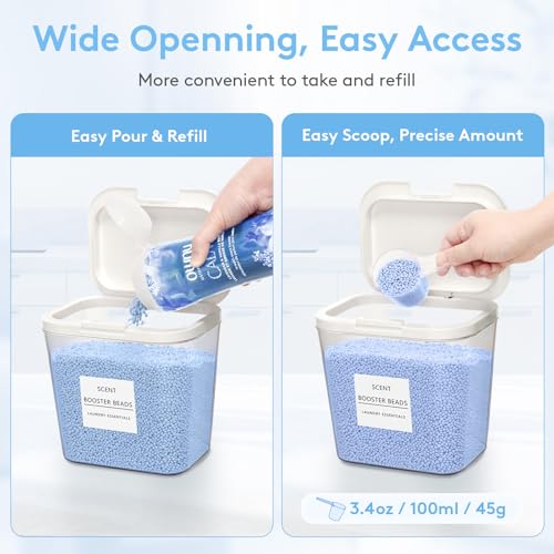 Lifewit Laundry Pods Container with Pop-up Lid, Laundry Room Organization, Dryer Sheet Holder for Washing Powder Scent Booster Beads, 2700 ml/0.72gal,2 Pcs - style: 0.72gal