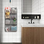 Dual Sided Hanging Closet Organizer Durable Socks Stocking Clothes Bra Accessories Storage Bag With 16 Large Pockets (Nylon Mesh Pockets)