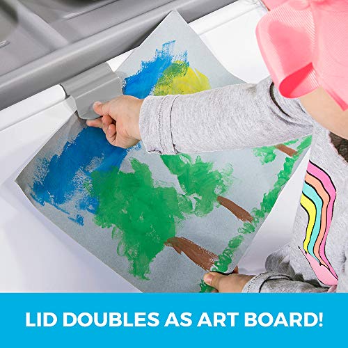 Step2 2-in-1 Toy Box & Art Lid, Kids Toy Storage Bin & Organizer, Easel & Chest in One, Made of Durable Plastic, For Toddlers 2+ Years Old, Gray - color: Gray