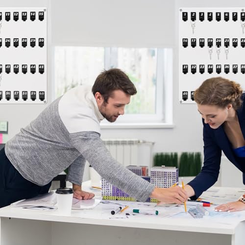Beeveer Acrylic Key Board with 60 No. Hooks Wall Mount Key Rack Holder Hanger Storage Collection for School, Garage, Car Dealer, Office, Hotel, Real Estate(Transparent) - color: Transparent, size: 60 Hooks