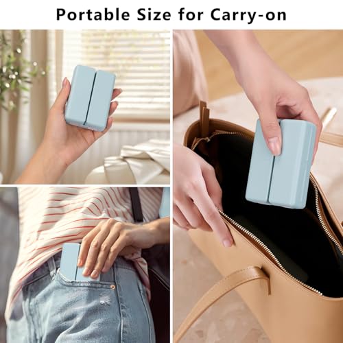 FYY Daily Pill Organizer, 7 Compartments Portable Travel Pill Case, [Folding Design] for Purse Pocket to Hold Vitamins,Cod Liver Oil,Supplements and Medication-Blue - color: Blue, size: Small (1 Piece)