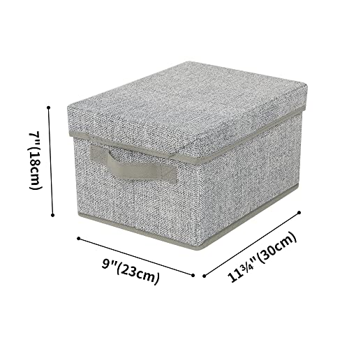 GRANNY SAYS Small Storage Bins with Lids, Fabric Storage Boxes, Shelf Baskets for Closet Organization, Stackable Clothes Storage Bins, Gray, Small, 3-Pack - color: Ash Gray, size: Small