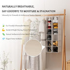 VERONLY Hanging Shoe Shelves - 6 Section,Closet Organizer Set of 2 with Woven Bamboo Shelves,Slim 5.5” Wide Design for Space-Saving Storage,White - style: White 2-Piece Narrow Hanging Set