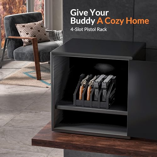 Foam Pistol Rack for Gun Safe Pistol Holder for Storage, Gun Cabinet Accessories for Pistols Revolvers, Fits Most Handguns - size: 4 Slots