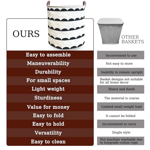 Waterproof Laundry Hamper Collapsible Laundry Basket Leather Handle Laundry Bag Large Clothes Storage Toy Organization for Bathroom Bedroom Laundryroom College Dorms (Hege-003) - color: Hege-003