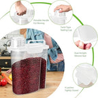 Viretec Rice Storage Container, 10 to 20lb Dry Food Airtight Dispenser, Pet Dog Cat Food Canister, BPA Free Clear Plastic Kitchen and Pantry Organization Bin for Oatmeal, Cereal, Pasta, Flour White - color: 10L/White