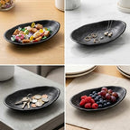 Black Decorative Bowl for Keys - Key Tray for Entryway Table Modern Oval Catchall Organizer Jewelry Coin Essentials