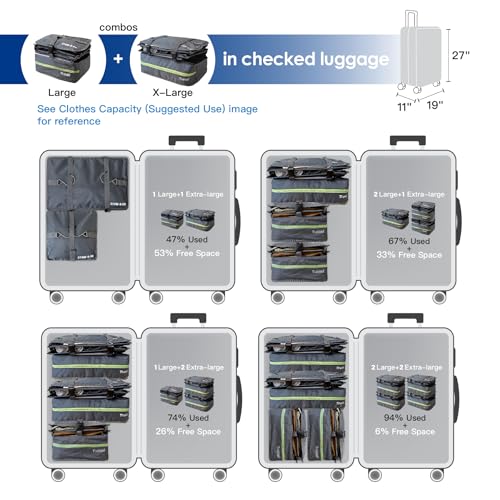 Stow-N-Go Portable Hanging Travel Shelves, Packing Organizer for Luggage. Carry on Closet for Clothes. Expandable Packing Cube. Travel Essentials. Dak Gray - XL - color: Dark Gray, size: XL = (L) 17.7" x (W) 11.8"