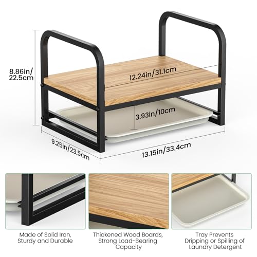Laundry Detergent Holder Stand, Liquid Detergent Dispenser Shelf Organizer with Cleanable Drip Tray, Liquid Holder Stand Catcher for Laundry Room Organization and Storage (Flat-Black) - style: Flat-Black