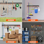 TVKB 51'' All Metal Garden Tool Organizer Adjustable Garage Tool Organizer Wall Mount Garage Organizers and Storage with Heavy Duty Hooks Tool Hangers for Garage Wall, Shed, Garden - size: 51inch(17"x3pack)
