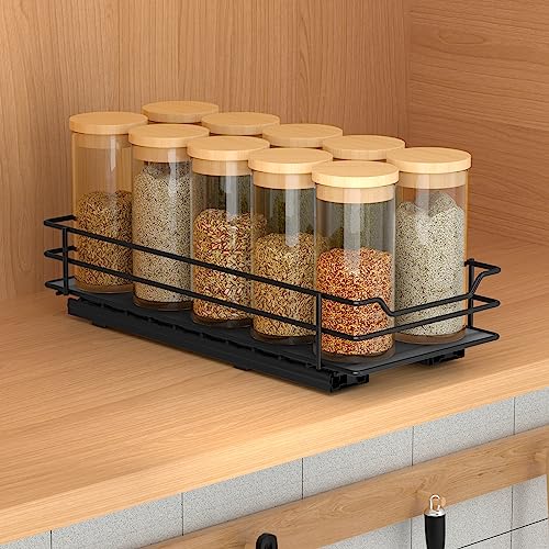 BOIVSHI Pull Out Spice Rack Organizer for Cabinet, Heavy Duty Slide Out Spice Rack Organizer for Kitchen Cabinets and Pantry, Fits Spices, Sauces, Canned Food (4.5''Wx10.5''Dx2.5''H) - size: 1 Tier,4.5''Wx10.5''Dx2.5''H