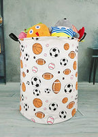 KUNRO Kids Laundry Hamper Clothes Gift Basket Storage Laundry Baskets Organizer Bin with Handles for Nursery Room (Balls) - color: Balls