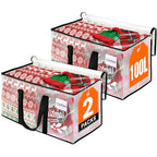 RoomHacks Clear Heavy Duty Extra Large Moving Bags, Reinforced Handle and Double Zipper Storage Bags, Packing Bags Alternative (2 Packs) - size: 100L- 2Packs