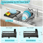 ANTOPY Dish Drying Rack in Sink, Expandable Rustproof Dish Rack for Kitchen Counter, Over The Sink Dish Drainer with Utensil Holder, Cup Rack, Drainboard, Space Saving Dish Dryer Rack for Inside Sink - style: In Sink (Medium)