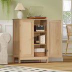 Iwell Storage Cabinet, Rattan Cabinet with Adjustable Shelf, for Living Room, Entryway, Kitchen, Home Office, Nature - color: Natural