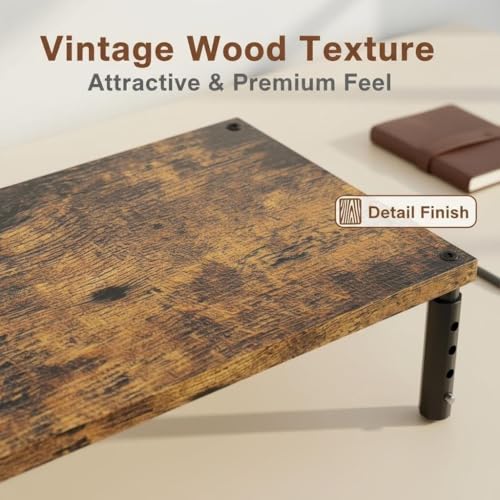 OPNICE Wood Computer Monitor Stand Riser for Desk, Adjustable Desk Organizers and Accessories, Printer & Laptop Stand, Office Desk Accessories & Workspace Organizer for Home Office Supplies, Brown - color: Brown Wood