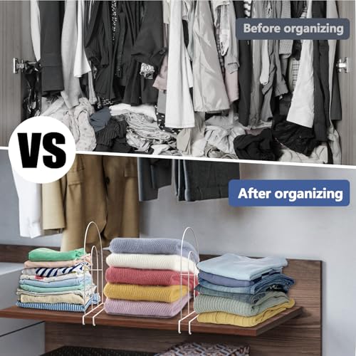 8-Pack 12" Tall Shelf Dividers - Closet Shelf Organizer - Easy to Install - No Tool - White PE Coating Steel - size: 8-PACK, style: Metal Height 12inch