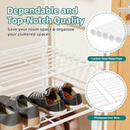 SUFAUY 3 Tier 33" Wide White Metal Shoe Rack for Closet, Stackable - color: White, size: 3 Tier