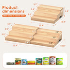 Expandable Can Rack Organizer for Pantry, 3 Tier Wooden Can holder, Canned Goods Organizer Holds Up to 24 Cans Soda, Cannd Food Storage Display for Cabinet, Pantry, Kicthen Countertop