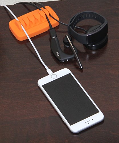 Heaviest Cable Organizer on The Market! Compact and Weighted Desktop Cord Holder and Cable Organizer, Eco-Friendly Silicone, No Bad Smell, Bundled with 4 Reusable Cable Ties! (Orange) - color: Orange, Standard