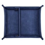 SITHON Valet Tray Desktop Storage Organizer, Removable 2 Compartments Catchall Tray Bedside Vanity Nightstand Caddy Holder Desk Storage Plate, Dark Blue - color: Dark Blue
