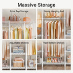 VIPEK V50 Closet Organizer System, Extra Large Heavy Duty Wardrobe Closet with Adjustable Shelves, Freestanding Clothing Rack for Bedroom, Walk-in Closet, Apartment, 1300 lbs Capacity, White - color: White