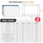 2 PK Twin/Full Mattress Bags for Moving Storage,Waterproof Plastic Full Size Mattress Cover for Moving,Clear Plastic Mattress Protector - size: Full/Twin XL,2 Pack, style: Economical Protection(1.5Mil Thick)