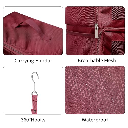 Suitcase Organizer Travel Bags Organizer for Luggage Compression Hanging Packing Cubes for Travel Carry on Closet (Bag Only) - color: Wine, size: Medium