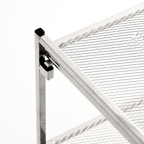 Seville Classics 2-Tier Iron Mesh Utility Shoe Rack, Chrome - color: Silver Mesh, size: 2-Tier