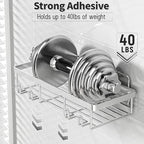 Liuoud 5 Pack Shower Caddy Organizer Rack Shelf for Inside Shower, Self Adhesive Bathroom Wall Storage Basket Rustproof Stainless Steel Large Capacity Shampoo Holder, Silver - color: Silver